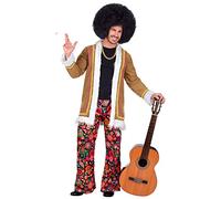 WIDMANN 02204 Adult Mens Hippie Costume. Include Coat and multicoloured trousers. 60s 70s Hippy/Woodstock, Fancy Dress, Outfit