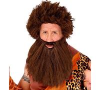 Widmann 02368 - Caveman Wig with Beard, Brown, Synthetic Hair, Stone Age People, Jungle, Neanderthal, Theme Party, Carnival