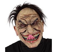 Widmann 02439 - Half Mask Crazy Stranger with Hair, Psycho, Halloween, Carnival, Theme Party
