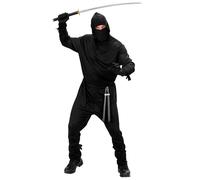 Widmann Ninja (Hooded Coat, Pants, Belt, Mask, Arm & Leg Ties) (XXL) Black