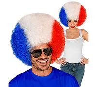 Widmann 03003 Curl Wig France, Blue/White/Red, Fan Article World Cup, European Championship, Public Viewing, Football, Multicoloured, One Size