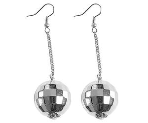Widmann 03526 Women's Earrings Disco Ball Silver One Size