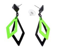 Widmann 03541 rhombus earrings, one size, neon colour
