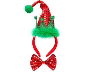 WIDMANN 04162 - Mini Santa Claus Hat With 2 Bells And Bow Tie In Sequins, Adult Unisex, Party, Theme Parties