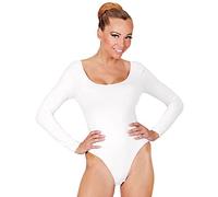 Widmann 04344 Long Sleeve Button Front Bodysuit, White, M-L