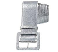 WIDMANN 04624 - Belt With Glitter Adult Woman, 70s, Disco, Dancers, New Year's Eve, Show, 120 Cm, Silver Color