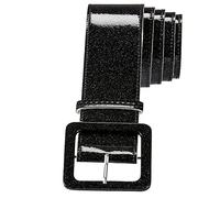 WIDMANN 04625 - Belt With Glitter Adult Woman, 70s, Disco, Dancers, New Year, Show, 120 Cm, Black Color