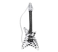 WIDMANN 04814 - Inflatable Guitar Rockstar Zebra With Strap, Adult Unisex, Length 95 cm, Pop Star, Punk, Musicians, Carnival, Theme Parties