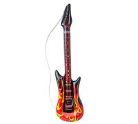 WIDMANN 04815 - Inflatable Rockstar Guitar With Flames And Strap, Adult Unisex, Length 105 cm, Pop Star, Punk, Musicians, Carnival, Theme Parties