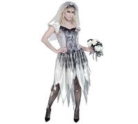 Widmann 05462 Horror Bride Costume, Veil, Ghost, Zombie, Halloween Fancy Dress, Multicoloured, M