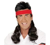 WIDMANN 05836 Headband Curly Hair | With curly synthetic hair, accessory for athlete, retro and 80s costumes