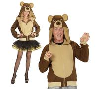 Widmann 07022 Adult Bear Costume Hoodie ? Brown, Small/Medium