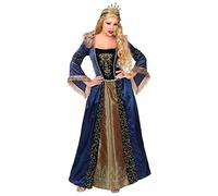 WIDMANN 07133 Adults Womens Medieval Queen Costume. Includes dress with crinoline underskirt and crown. Renaissance, Fancy Dress, Outfit, World Book Day, Halloween, Carnival
