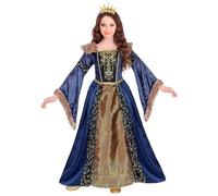 Widmann 07138 Medioevale da Bambina Medieval Queen Costume 158cm (11-13 Years) -Dress with Petticoat, Solid, Multi-Coloured