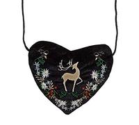Widmann 07793 - Embroidered Bavarian Heart Handbag, Accessory, Carnival, Theme Party, Black