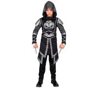 Widmann 08317 Children's Costume Dark Knight, Black, Medieval, Soldier, Ninja, Warrior, 140
