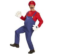 WIDMANN 08704 XL Adult Mens Red and Blue Super Plumber Costume. Includes Overalls, Shirt and Hat. Fancy Dress, Outfit, World Book Day, Halloween, Carnival, Stag Do