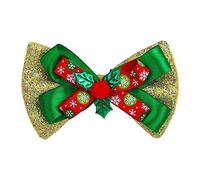 Widmann 09692 - Christmas Bow Tie with Glitter, Unisex Adult, Santa Claus, Carnival, Theme Parties, Gold Color