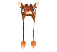 WIDMANN 09772 Plush Reindeer Hat, Rudolph, Reindeer, Christmas, Santa Claus, Hat, Headpiece, Accessory, Carnival, Theme Party Brown
