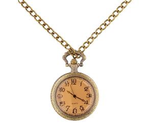 Widmann 10026 - Mechanical Pocket Watch on Necklace Gold Steampunk Accessory Theme Party Carnival