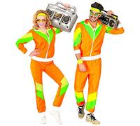 WIDMANN 10170 - Adult Costume 80s Tracksuit, Orange/Green/Yellow, XXL