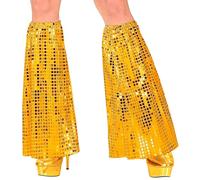 Widmann 10206320 48142 Sequin Cuffs, 70s Style, 1 Pair, Retro, Disco, Fancy Dress, Theme Party, Carnival, Gold, Standard Size