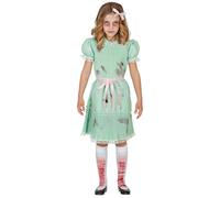 Widmann 10317 Children's Killer Doll, 4 Pieces, Belt and a Pair of Knee Stockings, for Girls, Psycho, Horror, Scary, Costume, Fancy Dress, Theme Party, Carnival, Halloween, Multicoloured, 140 (EU)