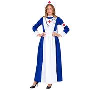 Widmann 10793 Costume Retro Nurse, Dress, Hood, Bracelet, Doctor, Work, Theme Party, Carnival, Solid, Multicoloured, L