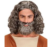 Widmann 11009356 Men’s Biblical Pirate or Renaissance Wig & Beard Set - Curly Costume Hairpiece for Adults - Ideal Fancy Dress Accessory for Christmas, Carnival, Nativity & Historical Characters