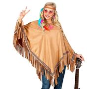 Widmann 11013349 Women's Suede Look Poncho, Brown, One Size