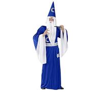 Widmann 11013838 35104-Wizard Costume, Tunic with Collar, Belt, Hat, Witch Master, Carnival, Theme Party, Multicoloured, XL