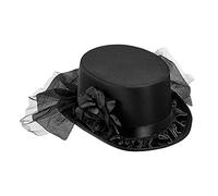 Widmann 11762 Cylinder with Black Rose and Tulle, Felt Hat, Headpiece, Widow, Theme Party, Carnival, Multicoloured, Standard Size