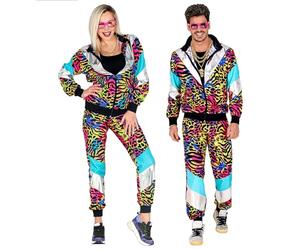 WIDMANN 11772 - Costume 80s Tracksuit, Jacket and Trousers, Animal Print, Jogging Suit, Retro Style, Bad Taste Party, Carnival, Multicoloured, M