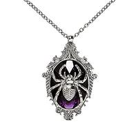 Widmann 12466 Necklace with Spider and Gemstone, Silver/Purple, Standard Size