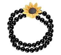 Widmann 12468 Women's Black and Yellow Sunflower Pearl Bracelet