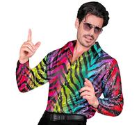 Widmann 12489 sequin shirt, Tiger Brown, XXL