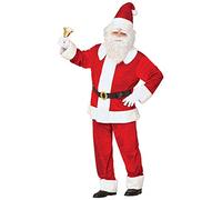 Widmann 15555 - Luxury Father Christmas Costume Velvet Set, Tunic, Trousers, Hat and Belt, Colour: Red and White, Fancy Dress for Men, Christmas, Carnival, St. Martin, Theme Party