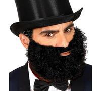 WIDMANN 16831 - Curly Beard With Mustache, Adult Man, Jewish, Carnival, Theme Parties, Disguises, Black Colour