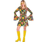 Widmann 17630 60er Jahre Kleid hippie 60s Dress, Floral, Colorful Flowers, XXL