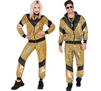 Widmann 21961 80s costume tracksuit, Gold, Black, S
