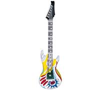 WIDMANN 23943 - Inflatable Funky Guitar With Strap, Adult Unisex, Length 105 cm, 60s, Rockstar, Pop Star, Punk, Musicians, Carnival, Theme Parties
