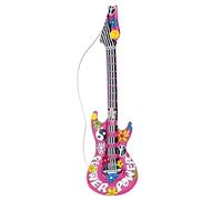 WIDMANN 23944 - Inflatable Hippie Guitar With Strap, Adult Unisex, Length 105 cm, 60s, Rockstar, Pop Star, Musicians, Carnival, Theme Parties