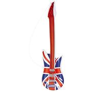 WIDMANN 23947 - Inflatable U.K. Guitar With Strap, Adult Unisex, Length 105 cm, United Kingdom, English, Rockstar, Pop Star, Punk, Musicians, Carnival, Theme Parties