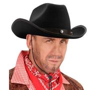 WIDMANN 25494 - Felt Cowboy Hat, Unisex Adult, with Studs, Far West, American, Carnival, Theme Parties, One Size, Black Color