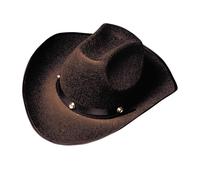 Widmann 25495 - Felt Cowboy Hat, Unisex Adult, With Studs, Far West, American, Carnival, Theme Parties, One Size, Brown Color