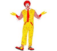 Widmann joker 29312 - McKiller Clown Costume, Jumpsuit, Footless Stockings, Scarf, Theme Party, Halloween, Multicoloured, M