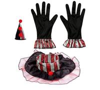 Widmann 29341 - Fancy Dress Set Clown, Mini Hat, Collar, Gloves for Adults, Carnival, Theme Party
