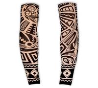 WIDMANN 29356 - Pair of Tribal Tattoo Sleeves, Unisex Adult, Skin Color, Prisoner, Pimp, Rocker, Biker, Carnival, One Size