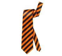 W WIDMANN MILANO Party Fashion 29997 Widmann 29997-Krawatte aus Satin, für Erwachsene, Neonorange-Schwarz, diagonale Streifen, Karneval, Fasching Necktie, Orange/Black, Standard Size