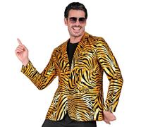 Widmann 33844 Costume party fashion suit with leopard pattern Jacket, Animal Print, Gold, XL